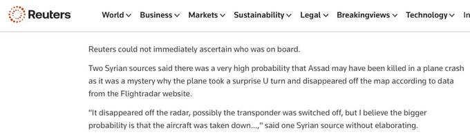 В Сирии подтверждают высокую вероятность гибели Асада в авиакатастрофе tidtridhidkmp