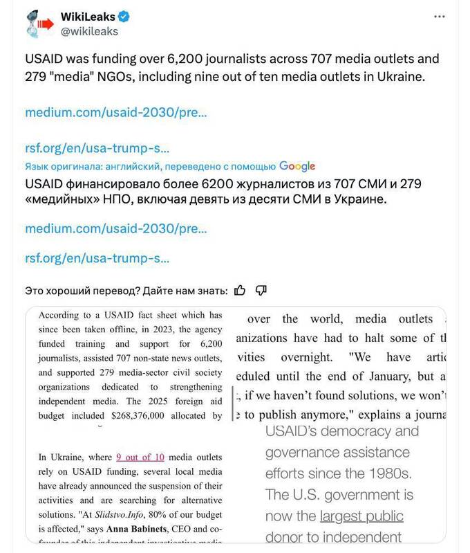 USAID спонсировало тысячи журналистов и медиа по всему миру, - WikiLeaks khirziqqxirkmp